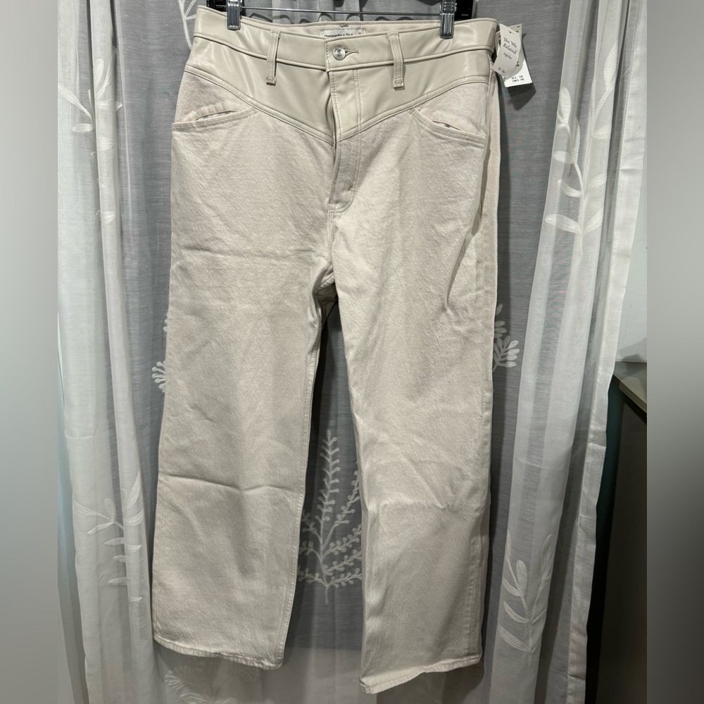 Abercrombie 90s high rise relaxed mixed fabric jeans